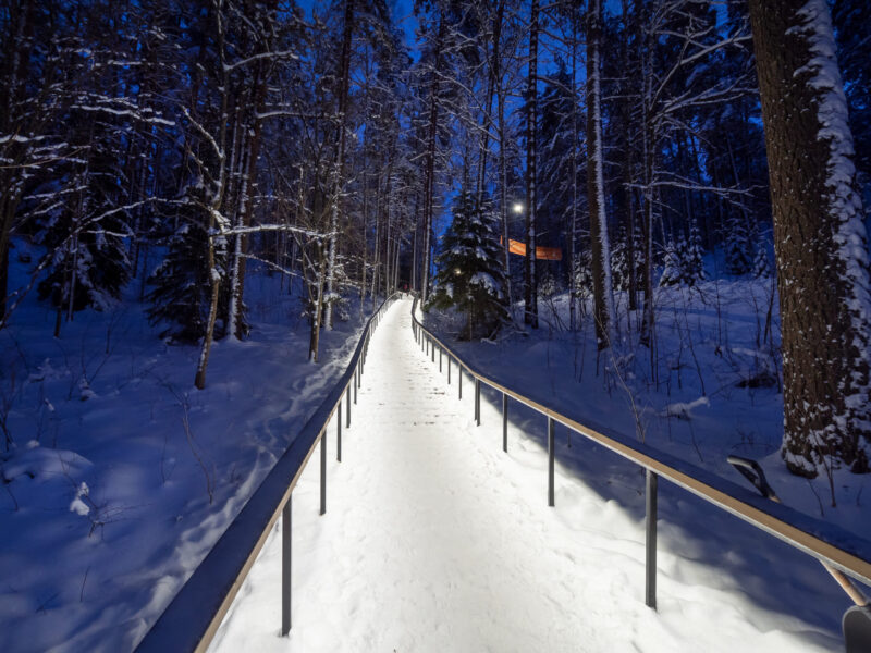 Lighting of Ahvenisto fitness stairs with Airam LED strip