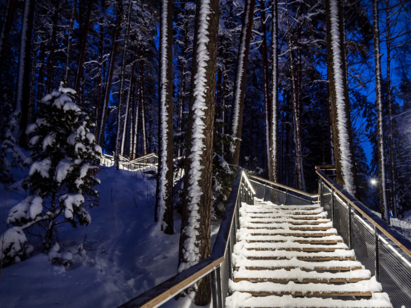 Lighting of Ahvenisto fitness stairs with Airam LED strip