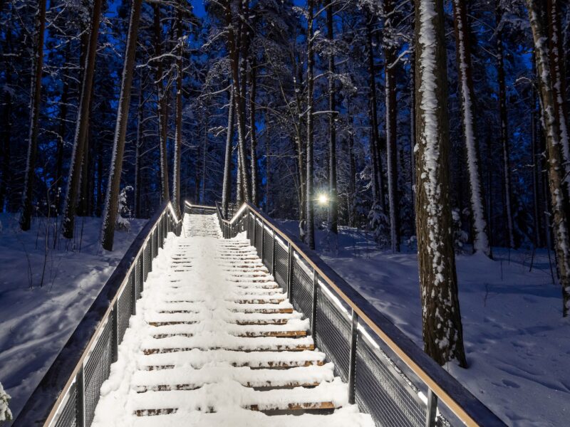 Lighting of Ahvenisto fitness stairs with Airam LED strip